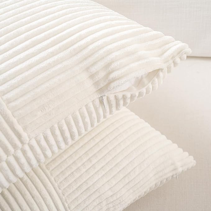 Fancy Homi Set of 2 Cream White Boho Long Lumbar Body Decorative Throw Pillow - Image 4