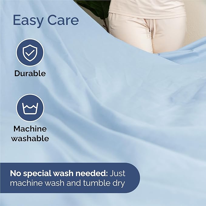 Split King Sheets Set 7 Piece - Includes 4 Pillowcases - Bed Sheets Split King - Soft Hotel Luxury Bedding - Cooling, Cozy & Breathable - 1 Flat & 2 Fitted & 4 Pillowcases w/ Deep Pockets - Baby Blue