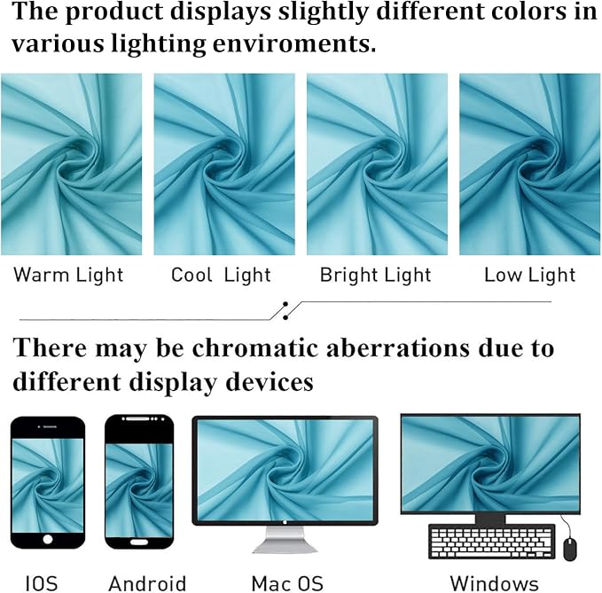 Turquoise Sheer Curtains 54 Inch Length 2 Panels, Light Filtering Voile Curtain - Image 5