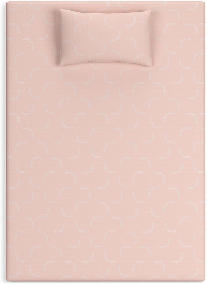 Signature Design by Ashley Twin Size iKidz 7 Inch Firm Gel Memory Foam Mattress with Stretch Knit Cover & Pillow Included, Pink Coral, Fiberglass Free, Mattress in A Box
