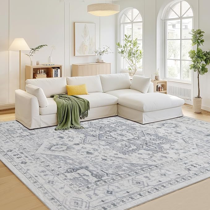 Washable Rugs 8x10 Area Rugs for Living Room, Dining Room, Playroom | Ultra by Srugn
