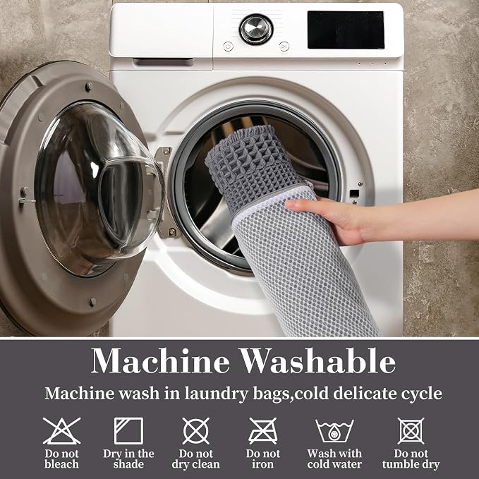 RESARE Waffle Bath Mat for Bathroom, Non Slip Bathroom Rugs 24x36 Dark Grey | - Image 6