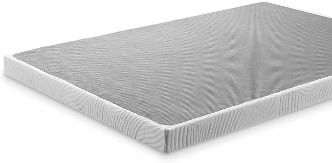 ZINUS Quick Lock Metal Smart Box Spring, 4 Inch Mattress Foundation, Strong Metal Structure, Easy Assembly, Queen White, Hassle & Headache Free
