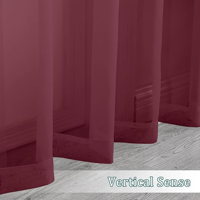 Chyhomenyc Burgundy Sheer Valance - Image 7