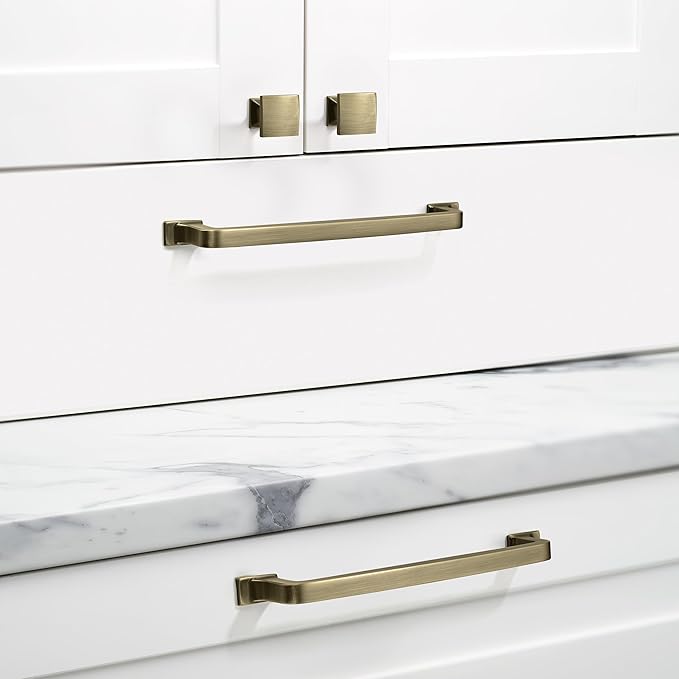 khtumeware 2 Pack 12 Inch Cabinet Handles, Brushed Antique Brass Pulls and Drawer Handles