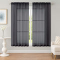 Sheer Black Curtains, Sheer Curtains 63 inch Length 2 Panels Set, Rod Pocket by OWENIE