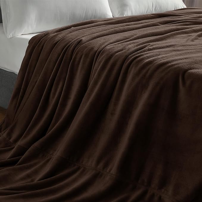 BEDELITE Fleece Blanket Soft Plush Oversized Bed Blanket Brown 120"x120" | - Image 8