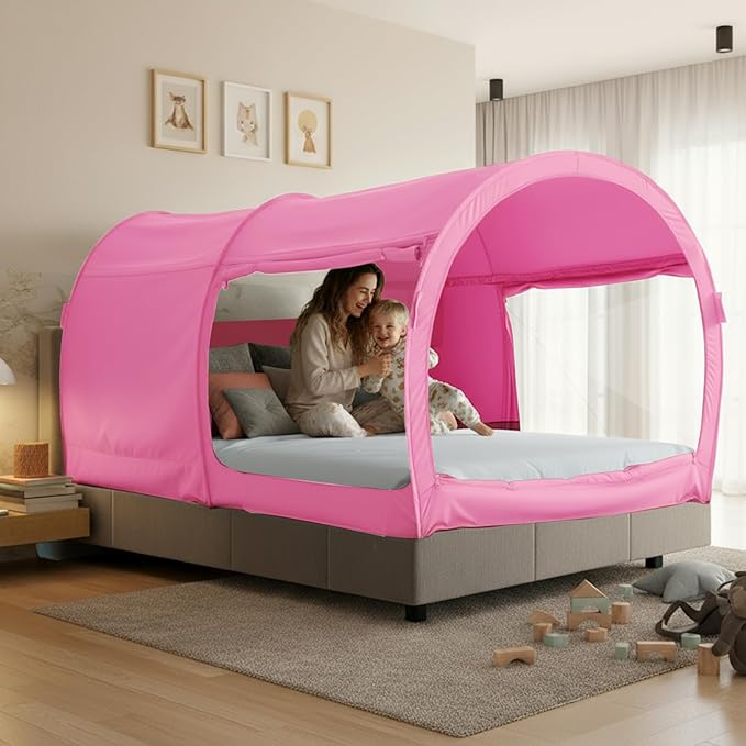 LEEDOR Bed Tent Dream Tents Bed Canopy Shelter Cabin Indoor Privacy Warm Breathable Pop Up Twin/Full/Queen for Kids and Adult Patent Pending(Mattress Not Included)