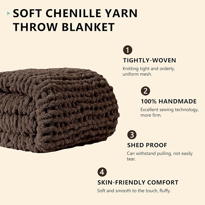 L'AGRATY Chunky Knit Throw Blanket - Image 2