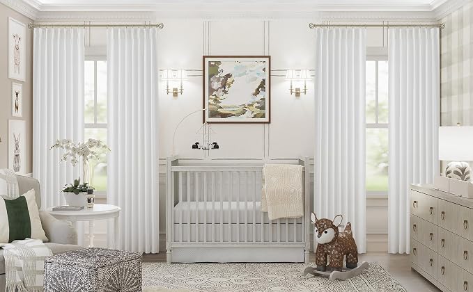 Vision Home White Pinch Pleated Full Blackout Curtains Thermal Insulated Window - Image 8
