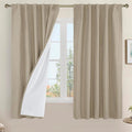 63 Inch 100% Blackout Linen Curtains by LAMIT