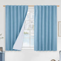 Full Blackout Linen Bedroom Curtains 54 Inch 2 Panels, Privacy Protected by LAMIT