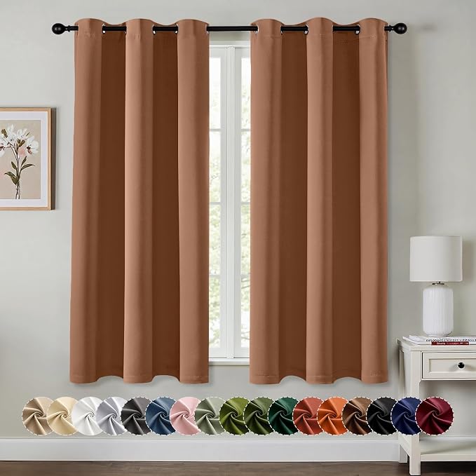 MIULEE Blackout Curtains for Bedroom 2 Panels 40 x 45 Inch Long Sun Baked | by MIULEE