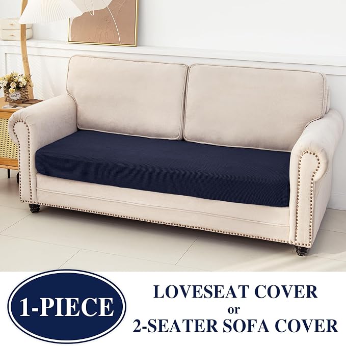 LA MEACK Couch Cushion Cover Loveseat Cover or 2 Seat Sofa Cover Washable - Image 2