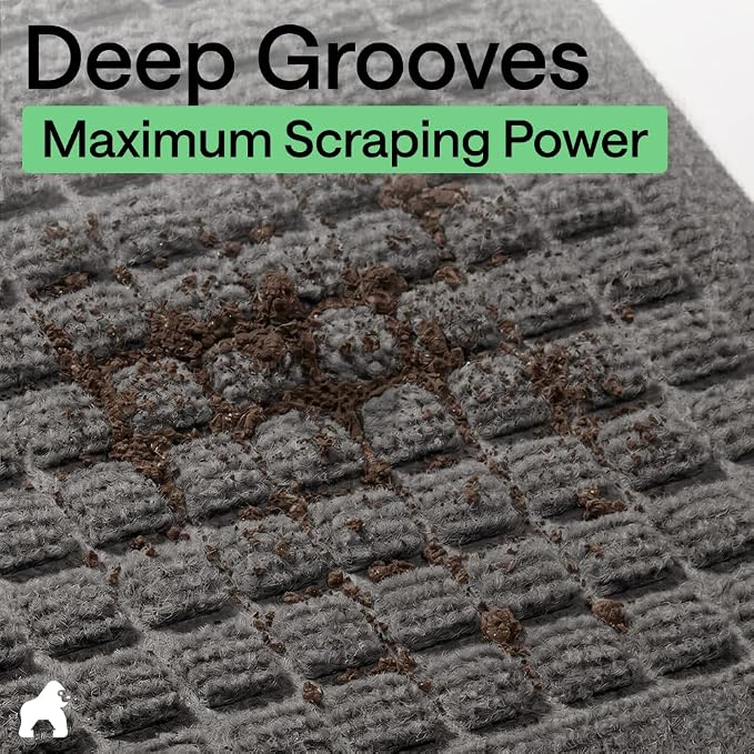GORILLA GRIP® Ultra Absorbent Front Door Mat Outside Entrance, Traps Dirt and - Image 4