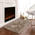 Latepis 2x3 Brown Beige Small Faux Fur Rug Fluffy Furry Rugs Throw Rug Washable by Latepis