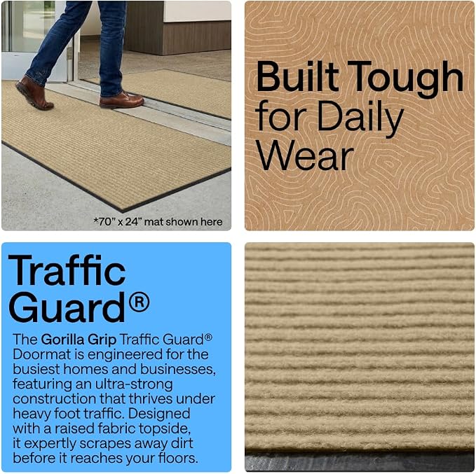 GORILLA GRIP Waterproof Traffic Guard Door Mat, Indoor Outdoor Heavy Duty - Image 3