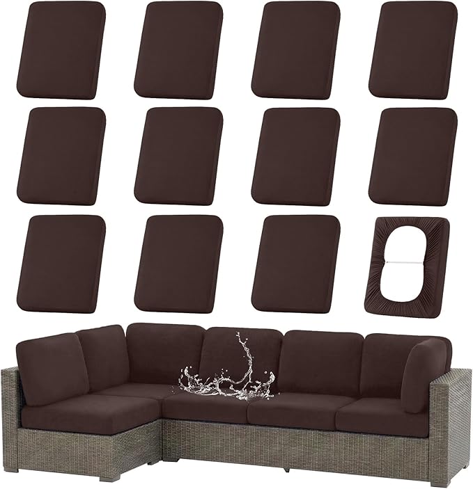 Waterproof Outdoor Cushion Covers, Stretch Patio Slipcovers | UV Resistant by hyha