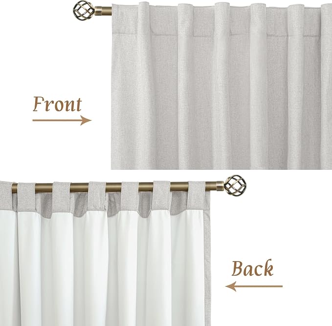 100% Blackout Linen Curtains 63 Inches - Image 8