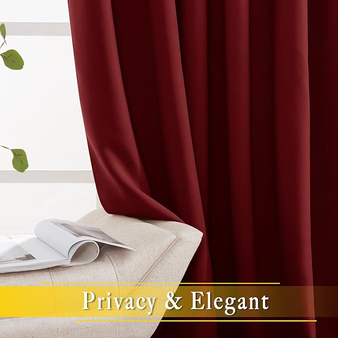 NICETOWN Glass Door Curtains for Window, Wide Thermal Curtain Panels, Sliding - Image 4