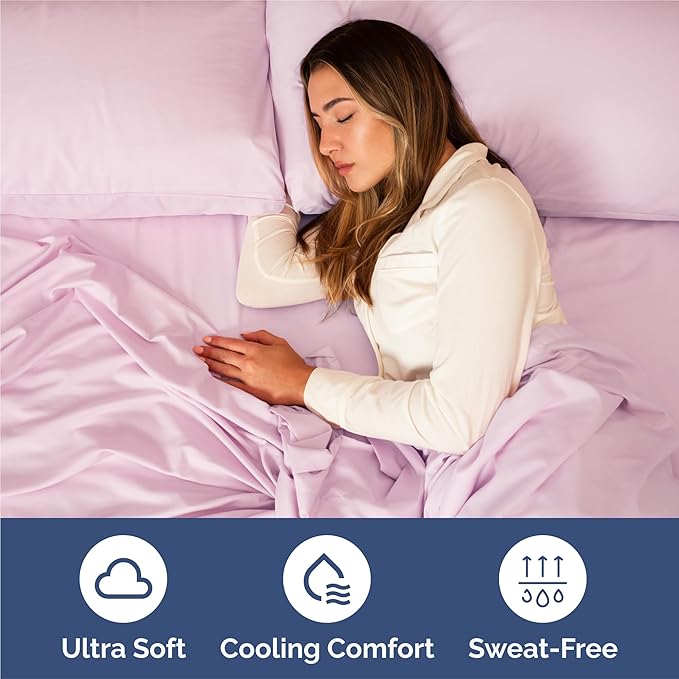 Split King 7 Piece Sheet Set - Comfy Breathable & Cooling - Soft Hotel Luxury Bedding Set with 8-16 Inch Deep Pockets - 1 Flat & 2 Fitted Sheet & 4 Pillowcases - Wrinkle Free & Easy Care - Light Pink