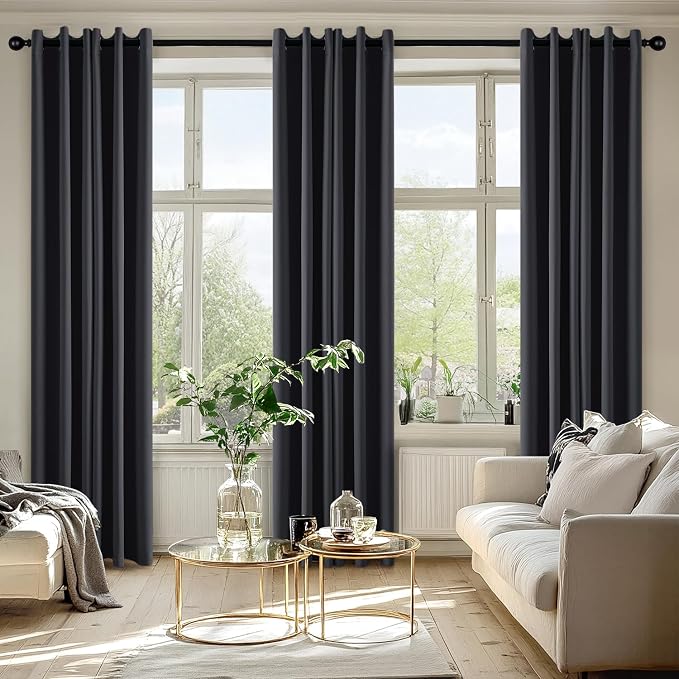 MIULEE Blackout Curtains for Bedroom 2 Panels 40 x 84 Inch Long Dark Grey | - Image 6