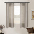 Burlywood Birch Pinch Pleated Linen Semi Sheer 54 Inch Curtains 2 Panels | by Twodrapes