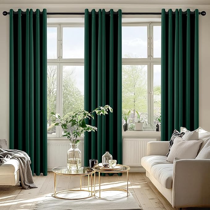 MIULEE Blackout Curtains for Bedroom 2 Panel 40 x 84 Inch Long Hunter Green | - Image 6