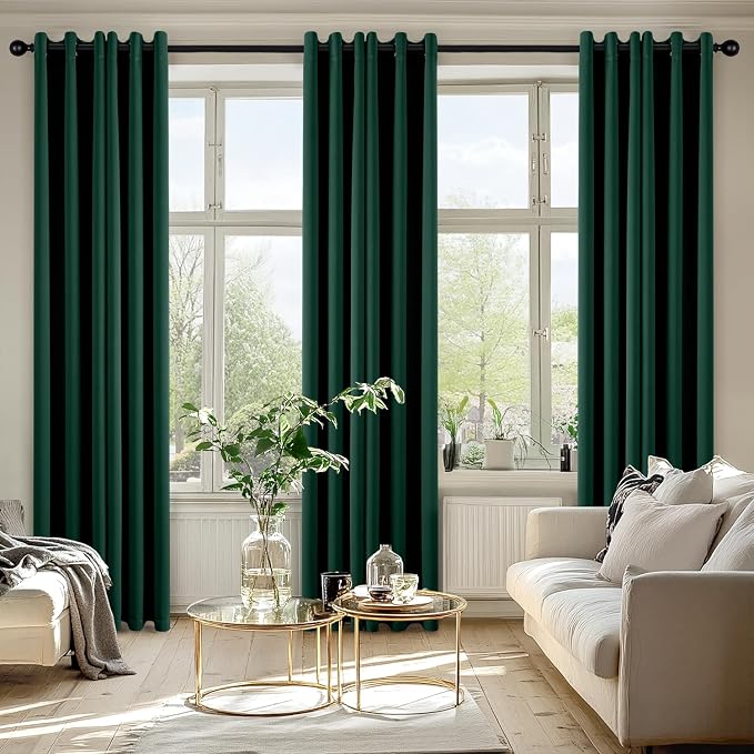 MIULEE Blackout Curtains for Bedroom 2 Panel 40 x 72 Inch Long Hunter Green | - Image 6