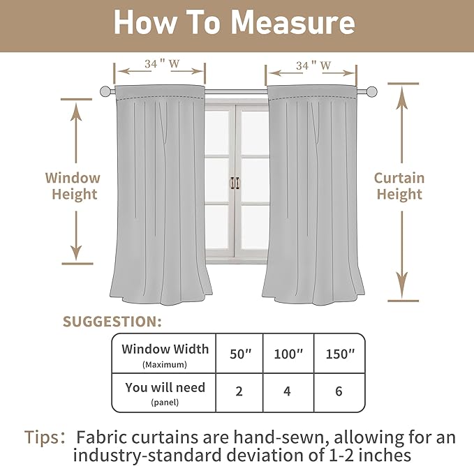 45 Inch Short Window Linen Curtains, Light Filtering Panels | Light Filtering - Image 8