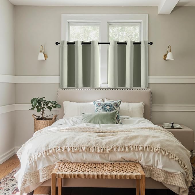 MIULEE Blackout Curtains for Bedroom 2 Panels 40 x 36 Inch Long Sage Green | - Image 7