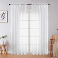 White Sheer Curtains 84 Inches Long 2 Panels Set by WelvetBLK