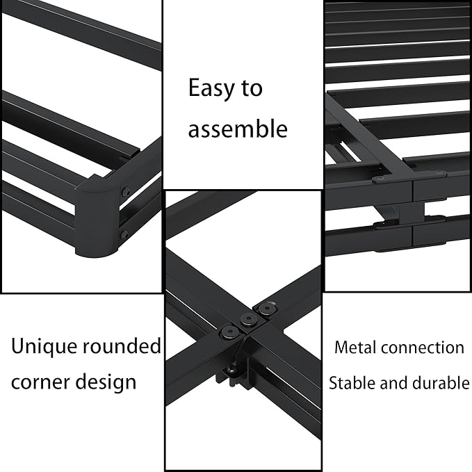 Low Profile Box Spring Twin XL - 3 Inch Box Spring for Twin XL Heavy Duty Bed Foundation Metal Bed Base Easy Assembly