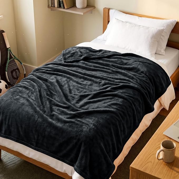 Utopia Bedding Soft Fleece Bed Blanket Twin XL Size Black | College Dorm Room by UTOPIABEDDING