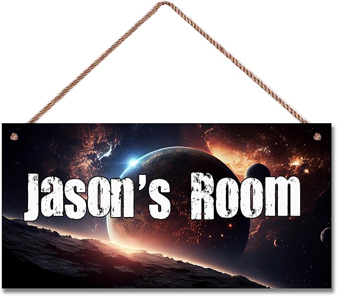 Personalized Sign Outer Space Room Décor Boys Room Decor, Universe Theme Little Man Cave Decor for Nursery, Space Nursery Decor for Toddler Baby Kids Room