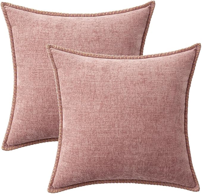 MIULEE Decorative Couch Throw Pillow Covers 16x16 Inch Blush Pink 2 Pack | - Image 6
