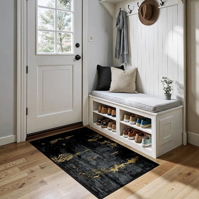 RELEANY Washable 2'x4' Abstract Area Rug by RELEANY