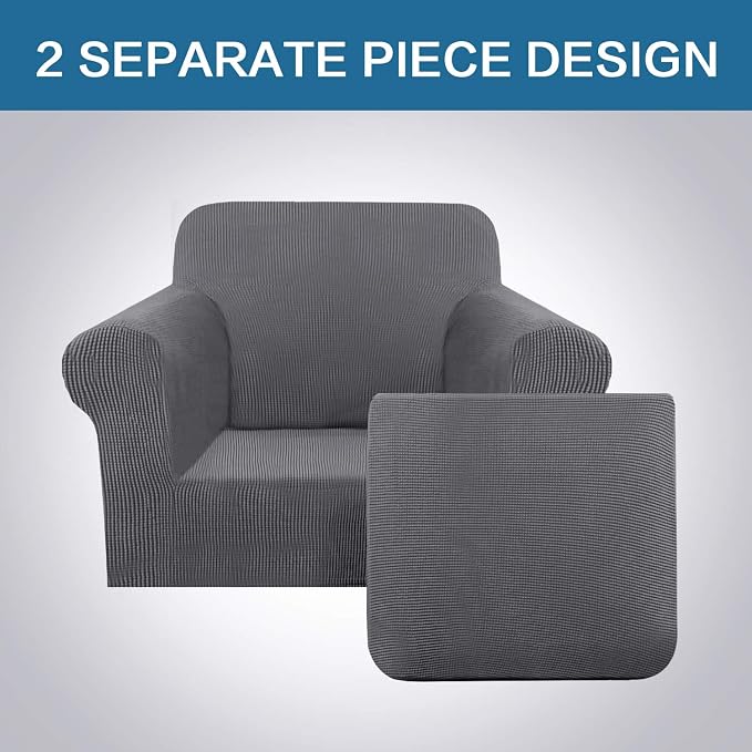 H.VERSAILTEX 2 Piece Chair Cover Stretch Furniture Cover/Armchair Protector - Image 3