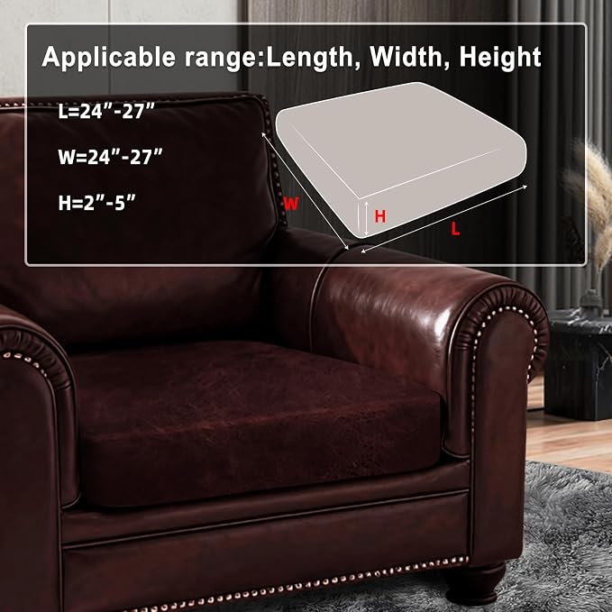 ANARACHON Leather Look Couch Cushion Covers Sofa Seat Slipcovers Sets Couches - Image 3