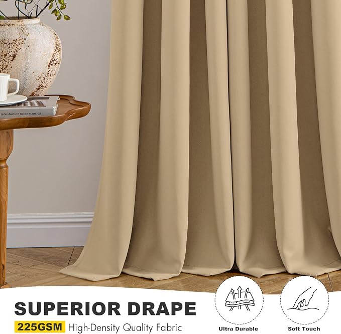 MIULEE Blackout Curtains for Bedroom 2 Panels 40 x 84 Inch Long Taupe Brown | - Image 5
