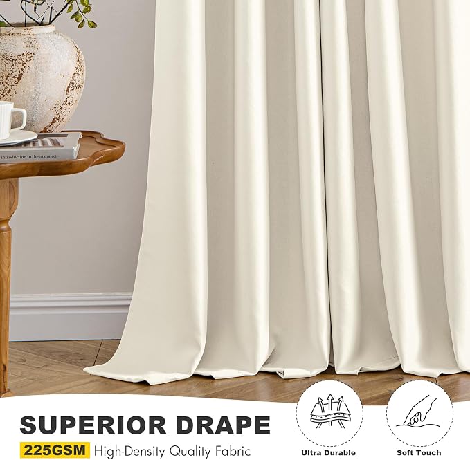 MIULEE Blackout Curtains for Bedroom 2 Panels 40 x 84 Inch Long Birch | Thermal - Image 5