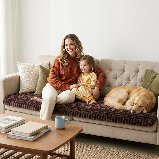 Fixwal Waterproof Flannel Dog Couch Cover, 27.6" x 82.7", Dark Brown | - Image 9