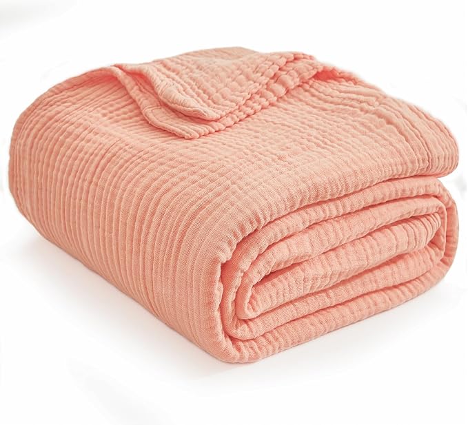 EMME Muslin Blankets for Adults Throw Blanket for Couch Breathable Gauze Soft - Image 4