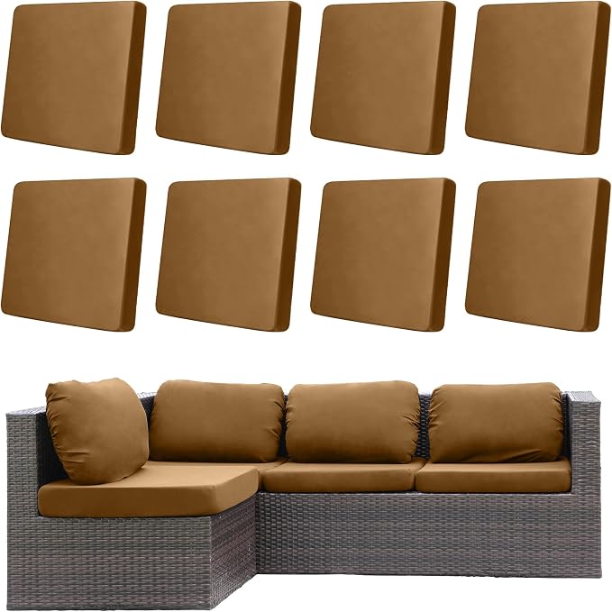 8Pcs Outdoor Cushion Covers, Elastic Patio Cushion Covers | Washable, by dreahoteztil