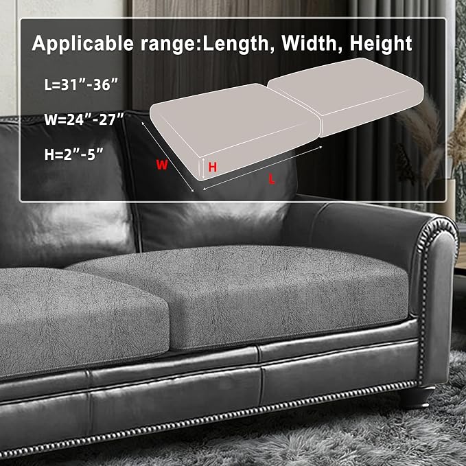 ANARACHON Leather Look Couch Cushion Covers Sofa Seat Slipcovers Sets Couches - Image 3