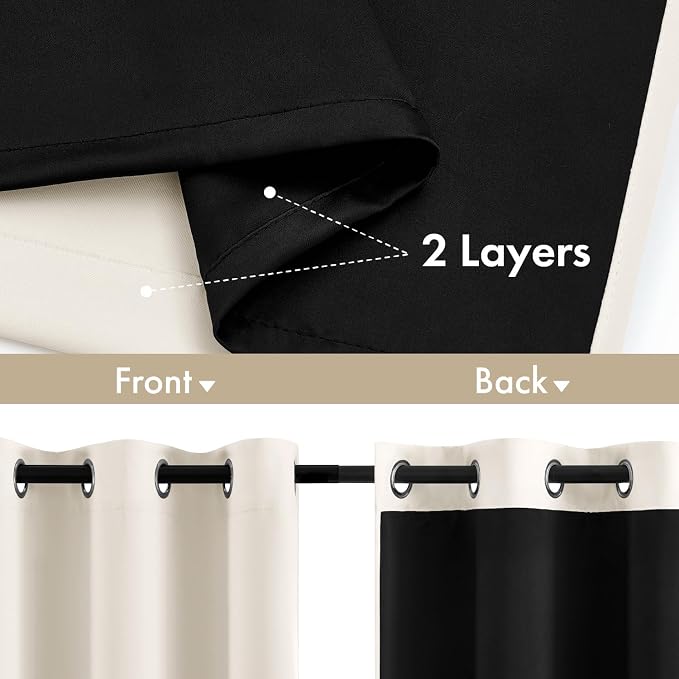 MIULEE Birch 100% Blackout Curtains - Image 3