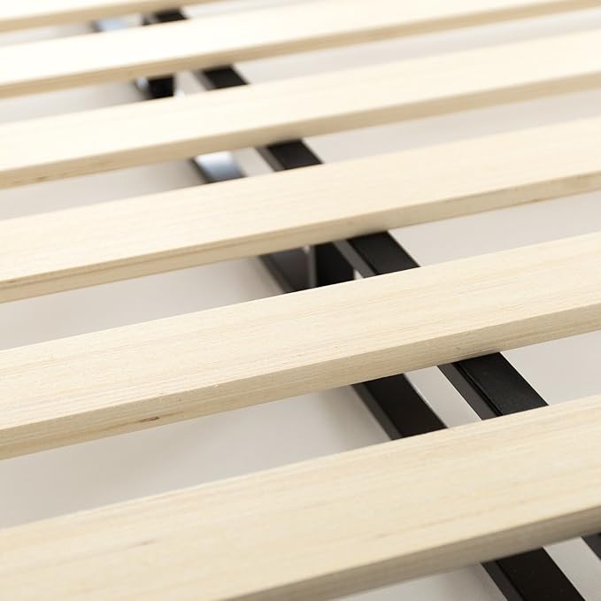 ZINUS Metal Box Spring with Wood Slats, 4 Inch Mattress Foundation, Sturdy Steel Structure, Easy Assembly, Queen