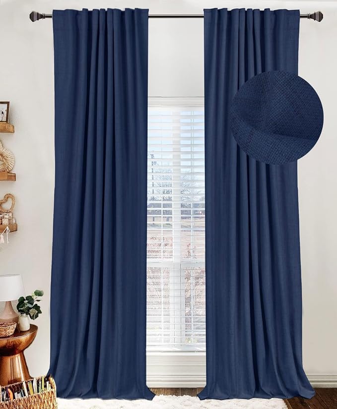 Linen Textured Total Blackout Curtains by 100BlackoutShield