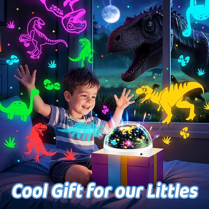 COOLNIGHT Christmas Room Decor, 93 Lighting+3 Films Christmas Projector Christmas Stuff, Remote+Dimmable+360° Slient Nightlight for Baby Nursery, Christmas Room Decorations, Moon Projector (White)