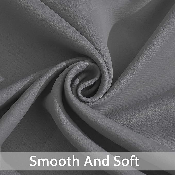 Yakamok Grey Room Darkening Curtains 62x63 inch Gray Grommet-Living Room | 2 - Image 5